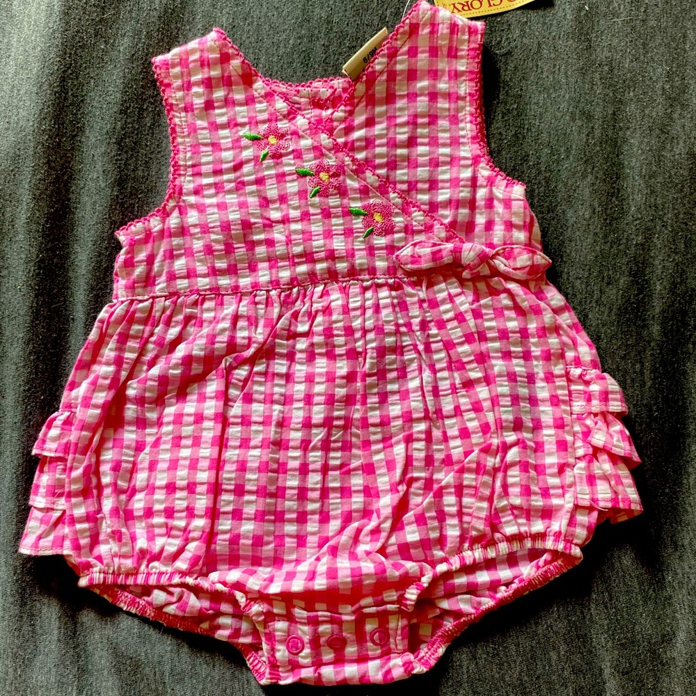 Baby Girl Ruffle Gingham Romper 6-9 months
